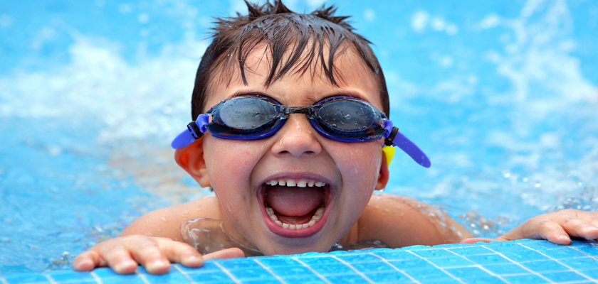 Boy enjoying swimming